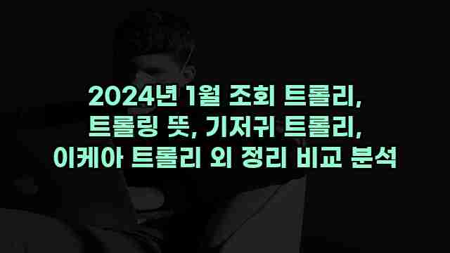 2024년 1월 조회 트롤리, 트롤링 뜻, 기저귀 트롤리, 이케아 트롤리 외 정리 비교 분석